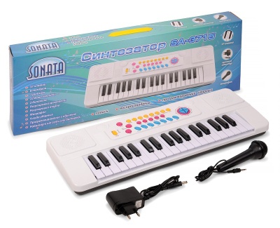 картинка Синтезатор "SONATA" с микрофоном, руссиф., инструкция, панель. 37 клавиш, 8  SA-371 от магазина Одежда+