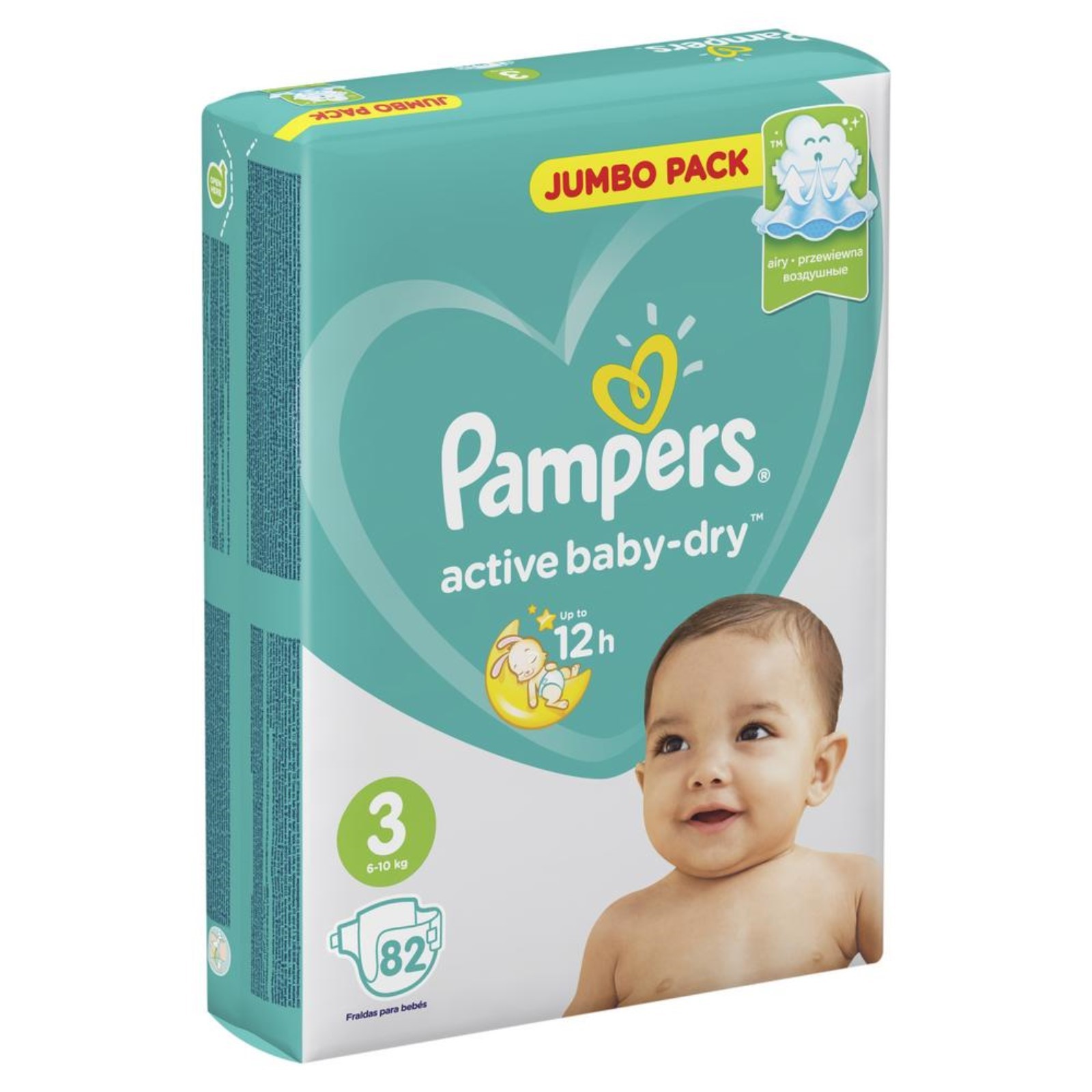 картинка PAMPERS Подгузники Active Baby-Dry Midi (6-10 кг) Джамбо Упаковка 82 от магазина Одежда+