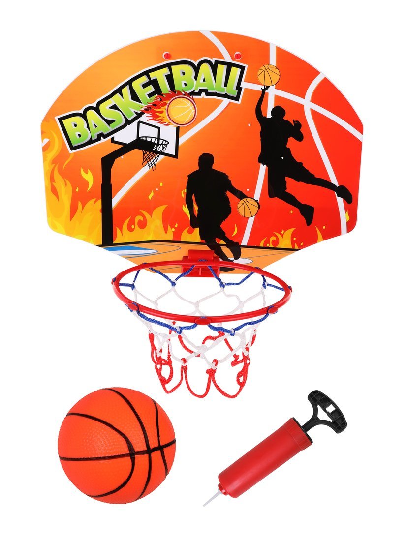 картинка Набор для игры в баскетбол, щит 42х33 с кольцом, мяч ф11,5, насос с иглой 648797 от магазина Одежда+
